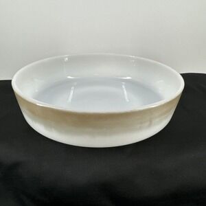 Federal Glass 8" Round Baking Dish Mesa Moss Heat Proof Vintage Bakeware VTG